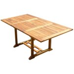 C&l jardin - table rectangulaire en teck aspect huil sidan l. 120 - 180 p. 100 cm