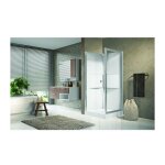 Novellini - cabine de douche m�dia 2. 0 - carr�e acc�s de face - porte pivotante