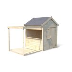 Cabane bois enfant avec pergola et comptoir epicerie