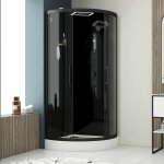 Aurlane - cabine de douche 1 / 4 de cercle hydro 95x95x215 cm - portes coulissantes - fonds & profils ...