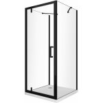 Cabine de douche � 3 c�t�s avec deux parois lat�rales fixes et une porte battante frontale roto - translante ...