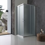 Kiamami valentina - paroi de douche 70x70 cm en verre opaque ante coulissantes giada