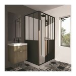 Cabine de douche 90x120x220 style industriel noir Cabine de douche 90x120x220 style industriel noir
