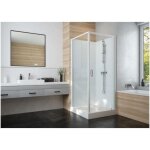 Cabine de douche 90x90cm iziglass 2 carre porte pivotante verre transparent - leda
