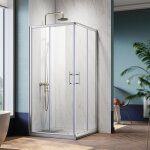 Cabine de douche acc�s d'angle sonni 195cm de hauteur avec double porte coulissante porte de douche 90x90 ...