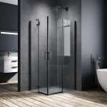 Sirhona - cabine de douche d'angle moderne cabine de douche  porte pliante verre tremp 6mm, charnire ...
