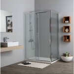 Kiamami valentina - paroi de douche d'angle r�versible 80x140 cm avec porte coulissante new giada