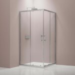 Bernstein - cabine de douche d'angle en verre tremp� 6mm, paroi de douche en coin, 2 portes battantes, ...