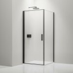 Bernstein - cabine de douche d'angle en verre tremp� 6mm, paroi de douche en coin avec porte battante, ...