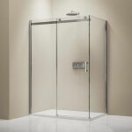 Bernstein - cabine de douche d'angle verre tremp� 8mm, paroi de douche en coin porte coulissante, profil� ...