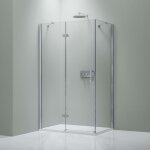 Bernstein - cabine de douche d'angle en verre tremp� s�curitaire esg 8mm, paroi de douche en coin 2 portes ...