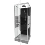Cabine de douche carre avec verre srigraphi gris clair 70x70x235 cm