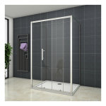 Cabine de douche en forme u 100x80x80x190cm une porte de douche coulissante + 2 parois latrales