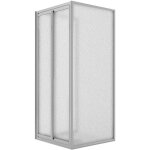 Cabine de douche en forme u 2 fixes + saloon 2 portes pivotantes verre opaque h. 198 mod. west 80x80x80 ...