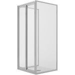 Idralite - cabine de douche en forme u 2 fixes + saloon 2 portes pivotantes verre transparent h 198 mod. ...