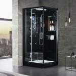 Boreal sauna - cabine douche hammam archipel pro 95g black (95x95cm) - 1 place