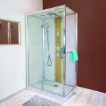 Ondee zen - cabine de douche hydromassante radio et bluetooth sren slim - 140x80cm - chrom
