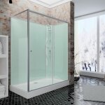 Cabine de douche intégrale 90 x 120 x 204 cm avec porte coulissante, verre 5 mm, cabine de douche complète ... Cabine de douche intégrale 90 x 120 x 204 cm avec porte coulissante, verre 5 mm, cabine de douche complète ...