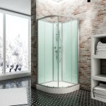 Cabine de douche intgrale 90 x 90 x 204 cm, arrondie avec porte coulissante, verre 5 mm, cabine de douche ...