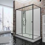 Jamais utilis ] - cabine de douche intgrale avec porte coulissante, verre 5 mm, cabine de douche complte ...