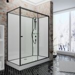 Jamais utilis ] - cabine de douche intgrale avec porte coulissante, verre 5 mm, cabine de douche complte ...