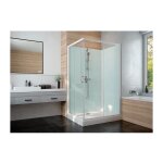 Cabine de douche izi glass2 leda rectangle - portes coulissantes - verre transparent - 100 x 80 cm