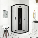 Aurlane - cabine de douche lift up black 1 / 4 de cercle 85x85x235cm