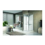 Novellini - cabine de douche mdia 2. 0 - carre accs d'angle - portes coulissantes