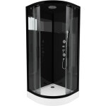 Aurlane - cabine de douche mirror space round 1 / 4 de cercle 90x90x215cm