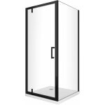 Cabine de douche avec paroi lat�rale fixe et porte roto - translante avec pivots asym�triques, verre ...