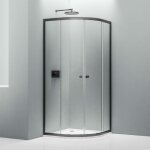 Bernstein - cabine de douche arrondie 80x80x195cm (lxpxh) verre 6mm, 2 portes coulissantes tanches, ...