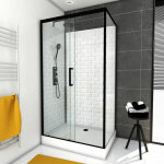 Cabine de douche rectangle 80x110x230cm à motif carreaux de métro - underground rectangle 110 Cabine de douche rectangle 80x110x230cm à motif carreaux de métro - underground rectangle 110