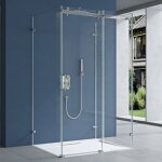 Doporro cabine de douche rectangulaire pour un seul mur 80x120x195 montage r�versible paroi de douche ...
