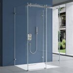 Doporro cabine de douche rectangulaire pour un seul mur 90x150x195 montage rversible paroi de douche ...