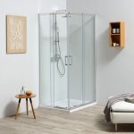 Kiamami valentina - paroi de douche r�glable et sur mesure de 68 � 80 cm en verre 4 mm leo