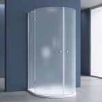 Cabine de douche ronde paroi de douche 1 / 2 cercle verre de s�curit� 8mm opaque 90x90cm montage r�versible ...
