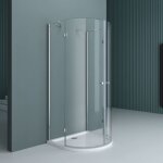 Cabine de douche ronde paroi de douche 1 / 2 cercle verre de scurit 8mm transparent 100x100cm montage ...