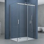 Doporro cabine de douche transparent 80x100 avec bac � douche paroi de douche avec porte coulissante ...