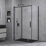 Cabine de douche transparent 80x120x195cm montage r�versible porte coulissante paroi de douche en angle ...