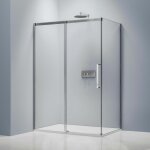 Cabine de douche verre tremp� 8mm, paroi de douche en coin, portes coulissantes profil� chrome - dx906 ...