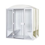 Desineo - cabine de hammam 6 places complte 190 x 190 x 225 cm en acrylique + porte et vitres pret  ...