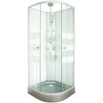 Ondee - zen - cabine de douche hydromassante amelia - porte coulissante - gris - 1 / 4 c - 80cm