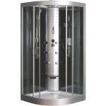 Ondee zen - cabine de douche hydromassante et hydrothrapie - radio - galia - gris - 1 / 4 c - 100cm