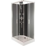 Zen - cabine de douche hydromassante et hydrothrapie selia - sans silicone - 110x80cm - chrom - en ...
