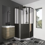 Gelco design - cabine de douche noir opera 100x100x210