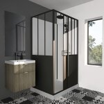 Gelco design - cabine de douche noir opera 90x120x210