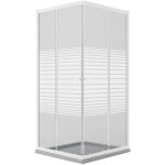Idralite - cabine paroi de douche angulaire blanche h 185 verre s�rigraphi� mod. blanc 80x100 cm rectangulaire ...