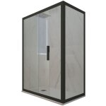 Forte - cabine parois douche coulissante 70x100 noir matt deco duo