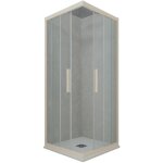 Forte - cabine parois douche coulissante 70x70 champagne kolors