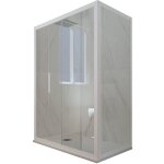 Cabine parois douche coulissante 80x100 blanc matt deco duo